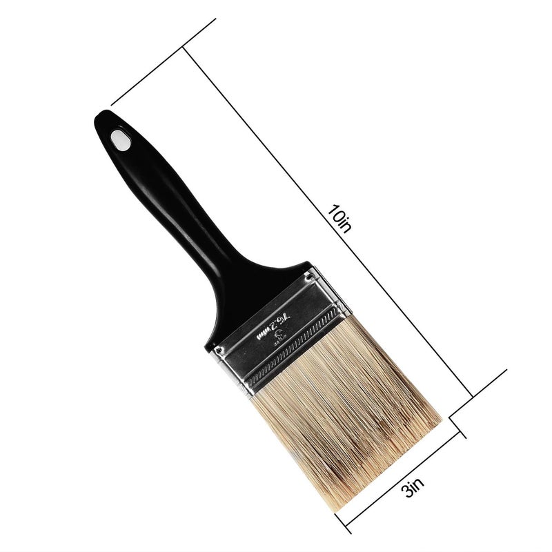 KINJOEK Paint Brush 6 Packs 3 Inch, Home Wall Trim House Chip Paintbrush Set, Professional Multi-Purpose Home Repair Tools for DIY Paint Stains Varnishes Glues Acrylics Cabinet Deck Fence Edge Door - Image 3